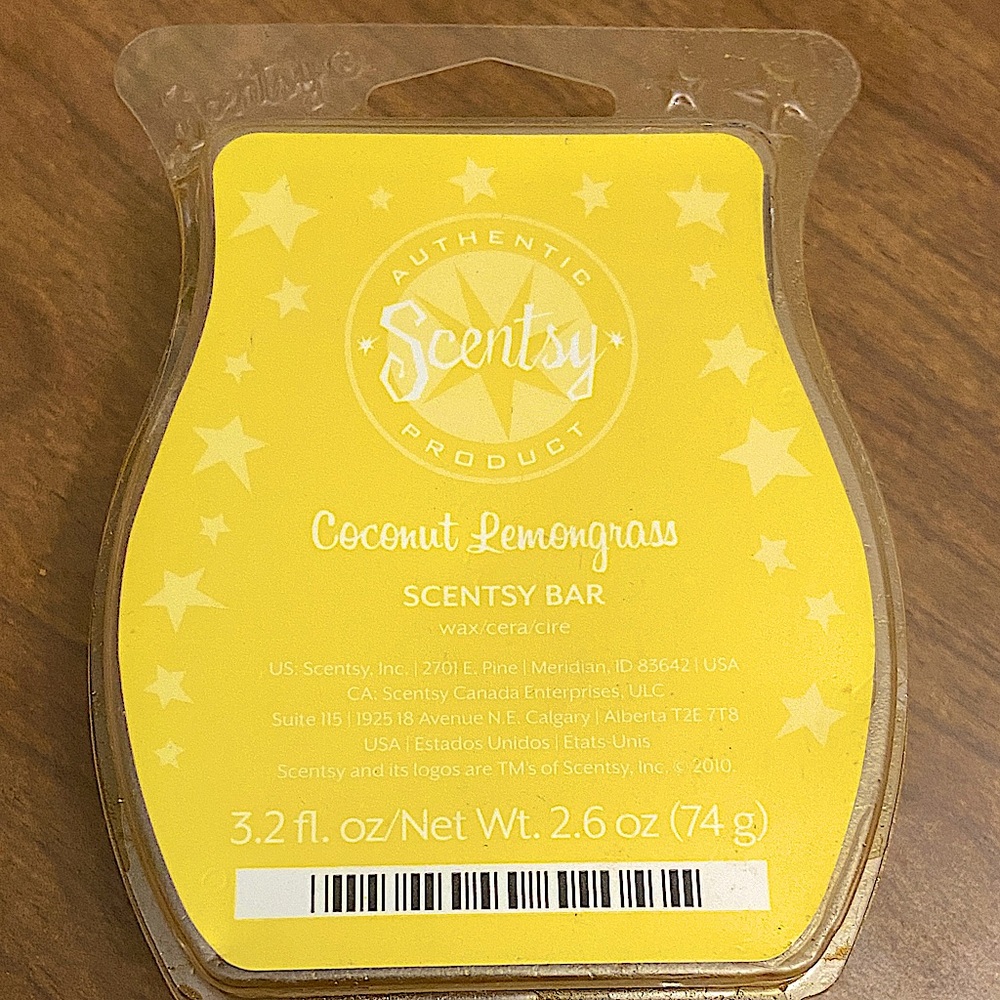 Scentsy Coconut Lemongrass Yellow Wax Bar 3.3 oz.